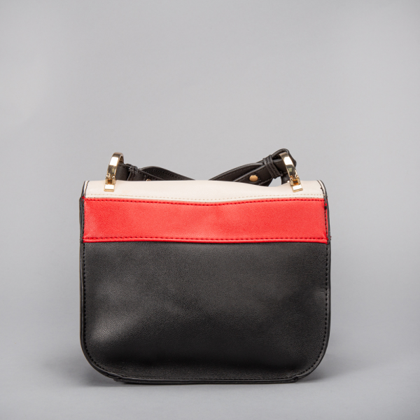 Γυναικεία τσάντα Zory Carpisa Μαύρη με Κόκκινο οικολογικό δέρμα, 5 - Kalapod.gr